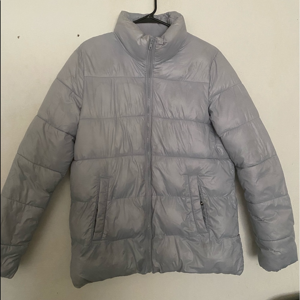 old navy gray puffer jacket